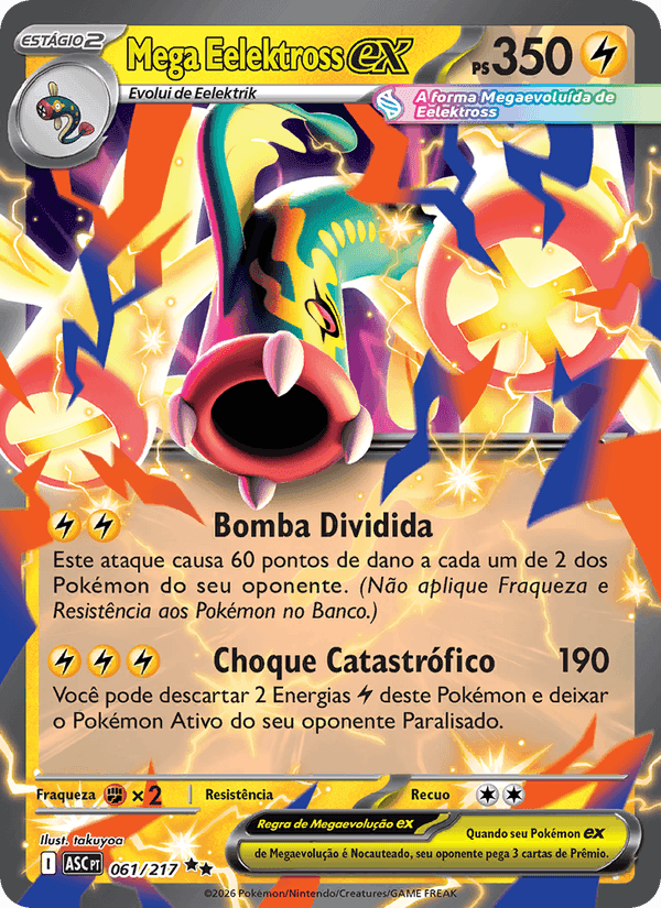 Mega Eelektross ex, card 061 from Heróis Excelsos