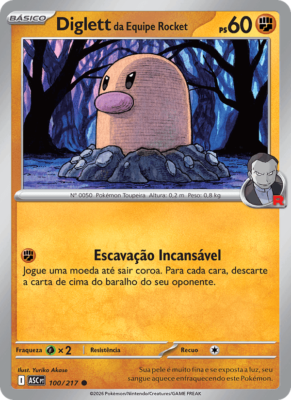 Diglett da Equipe Rocket, carta 100 de Heróis Excelsos