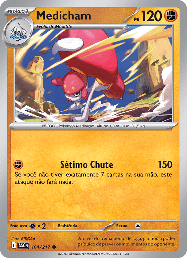 Medicham, card 104 from Heróis Excelsos