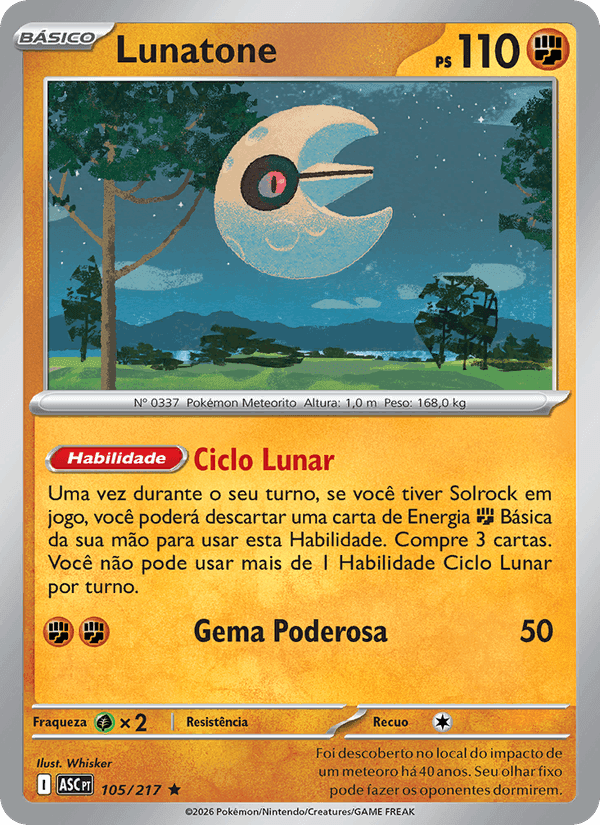 Lunatone, carta 105 di Heróis Excelsos