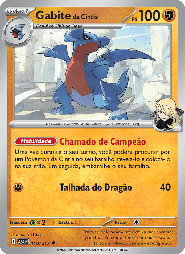 Gabite da Cíntia, card 110 from Heróis Excelsos
