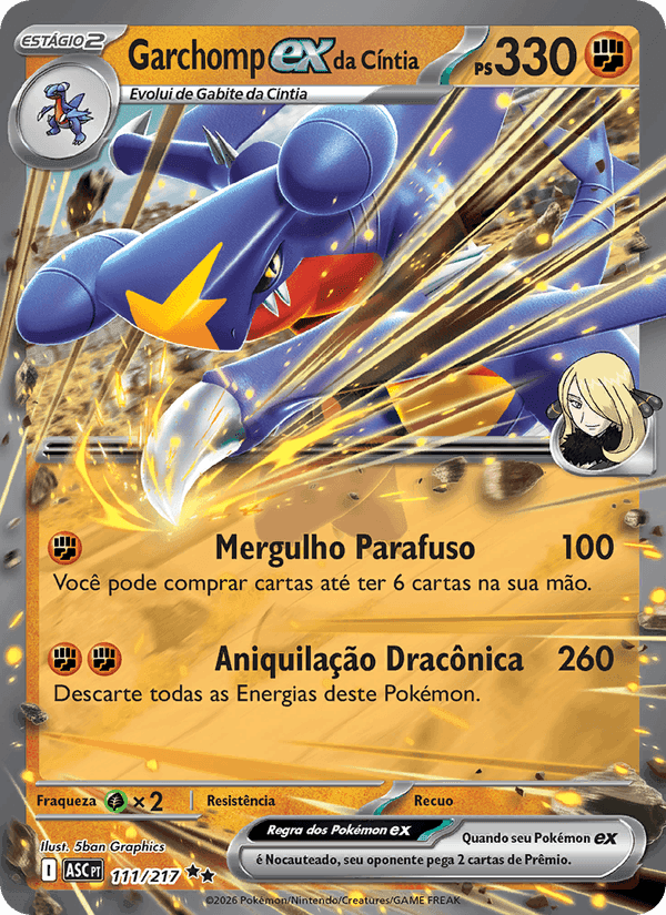 Garchomp ex da Cíntia, carta 111 di Heróis Excelsos