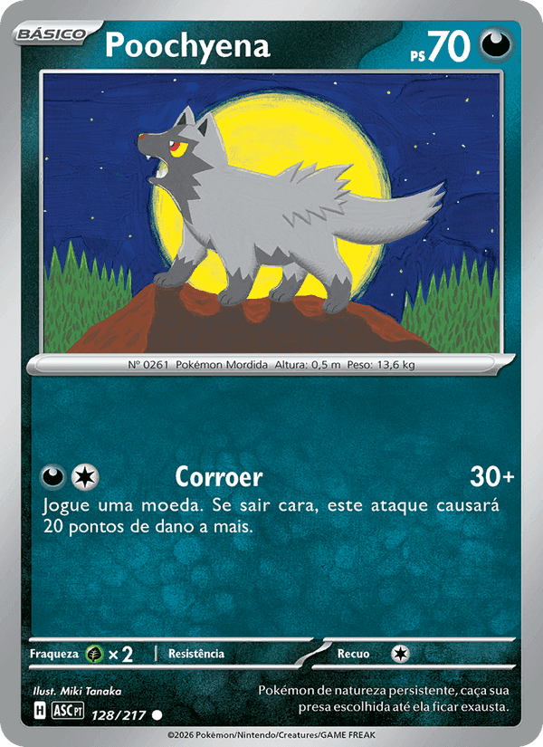 Poochyena, carta 128 de Heróis Excelsos