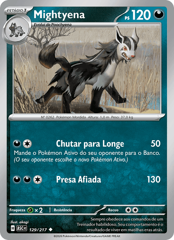 Mightyena, carta 129 de Heróis Excelsos
