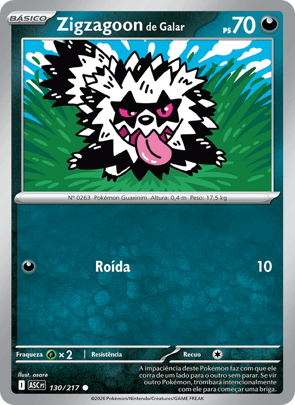 Zigzagoon de Galar, carta 130 de Heróis Excelsos