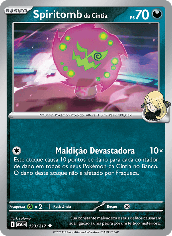Spiritomb da Cíntia, carta 133 di Heróis Excelsos