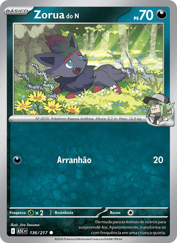 Zorua do N, card 136 from Heróis Excelsos