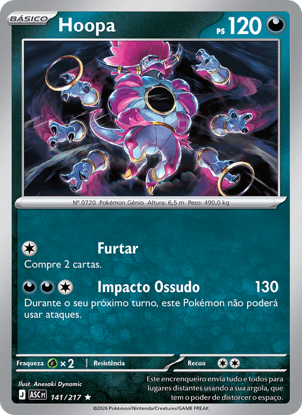 Hoopa, card 141 from Heróis Excelsos