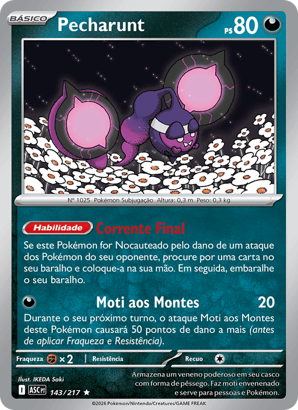 Pecharunt, card 143 from Heróis Excelsos