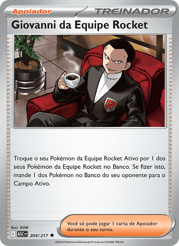 Giovanni da Equipe Rocket, card 204 from Heróis Excelsos