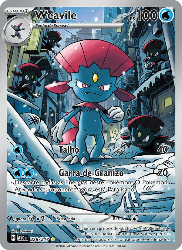 Weavile, carta 228 de Heróis Excelsos