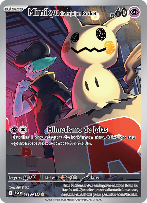 Mimikyu da Equipe Rocket, carte 238 de Heróis Excelsos