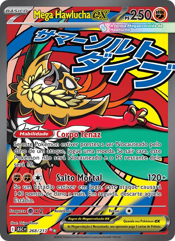 Mega Hawlucha ex, carte 268 de Heróis Excelsos
