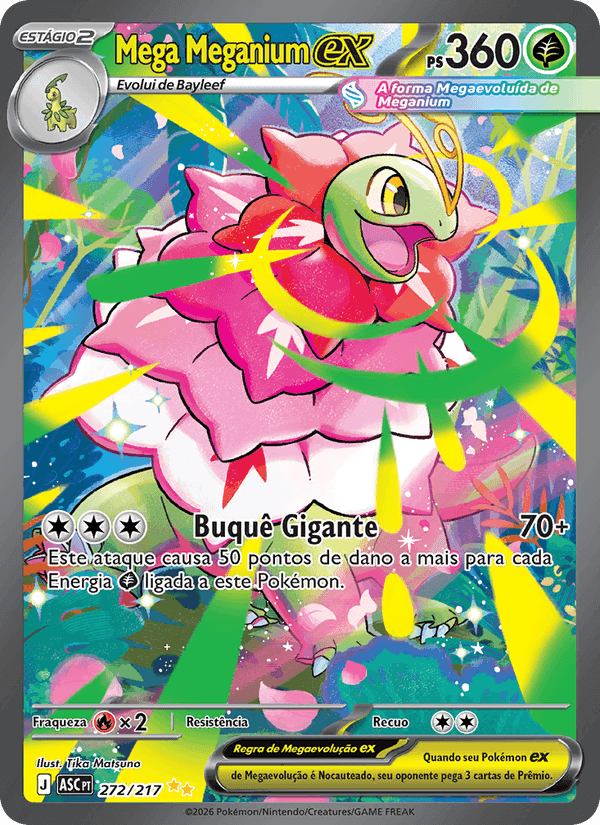 Mega Meganium ex, carta 272 di Heróis Excelsos