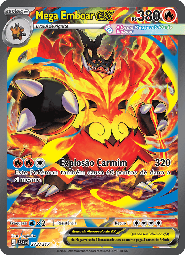 Mega Emboar ex, carta 273 di Heróis Excelsos