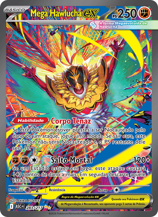 Mega Hawlucha ex, carta 283 de Heróis Excelsos