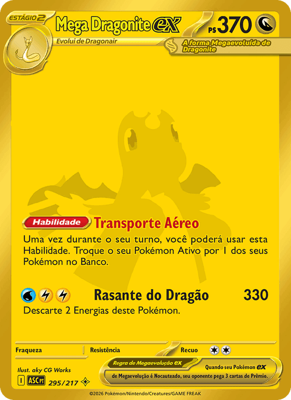 Heróis Excelsos の 295 番、Mega Dragonite ex