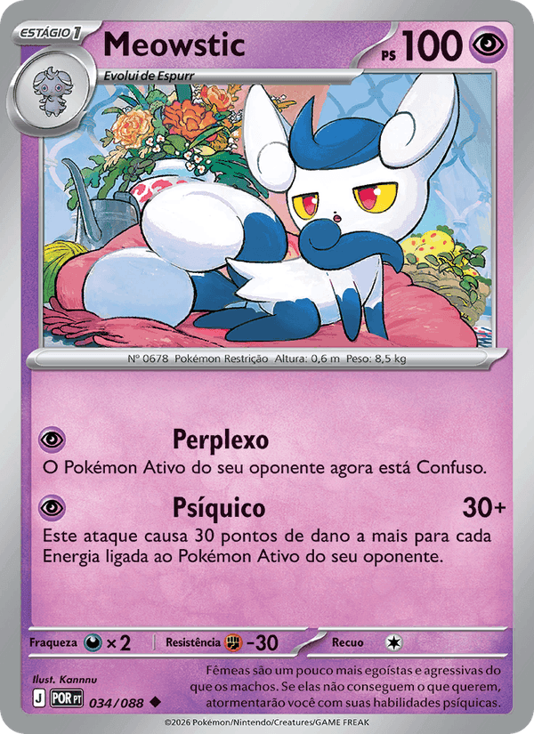 Meowstic, carta 034 de Equilíbrio Perfeito