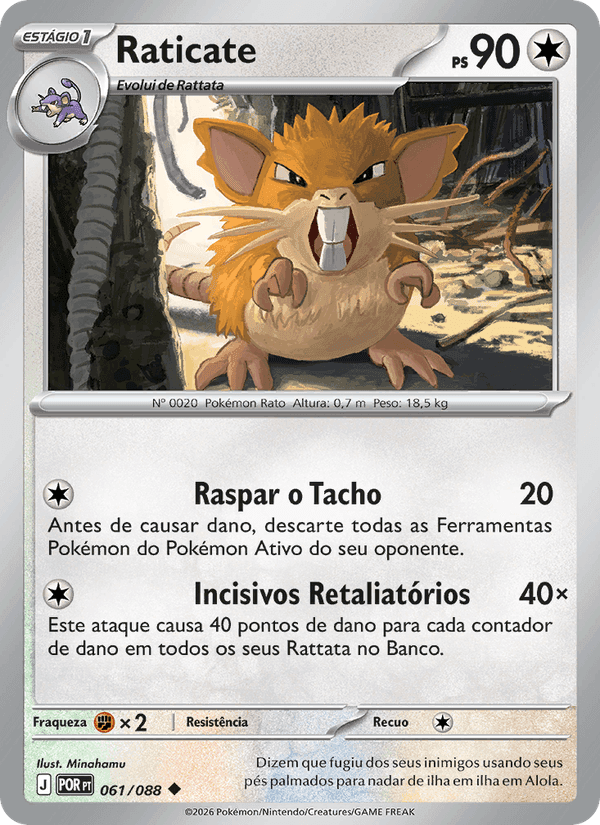 Raticate, carta 061 de Equilíbrio Perfeito