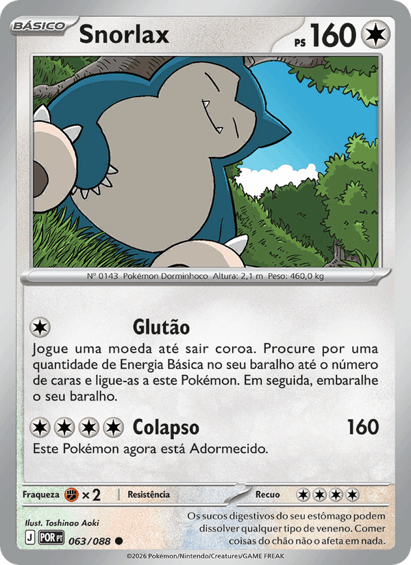 Snorlax, card 063 from Equilíbrio Perfeito