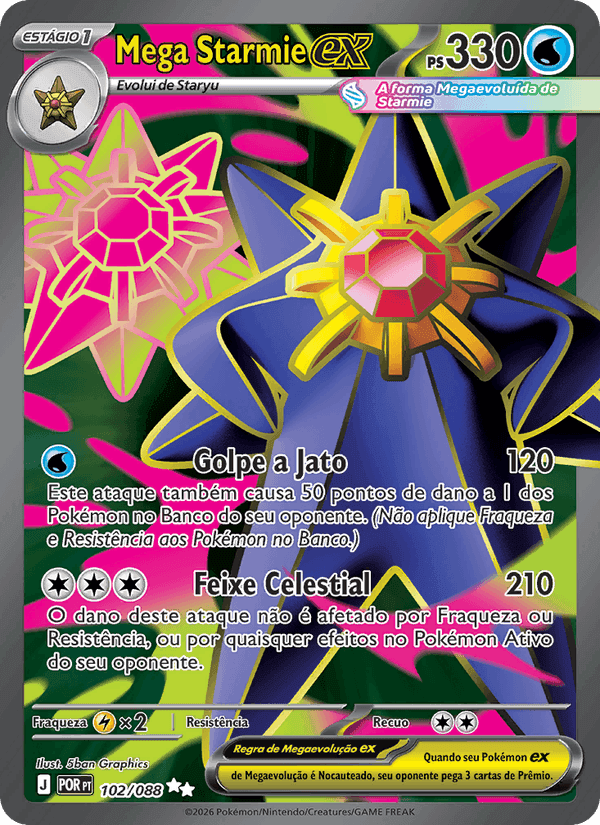Mega Starmie ex, carte 102 de Equilíbrio Perfeito