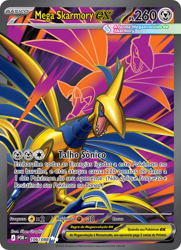 Mega Skarmory ex, card 106 from Equilíbrio Perfeito
