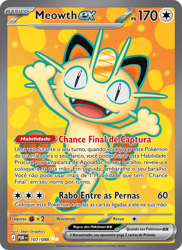 Meowth ex, carta 107 de Equilíbrio Perfeito