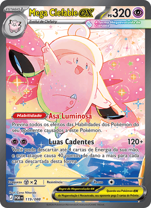 Mega Clefable ex, carta 119 di Equilíbrio Perfeito