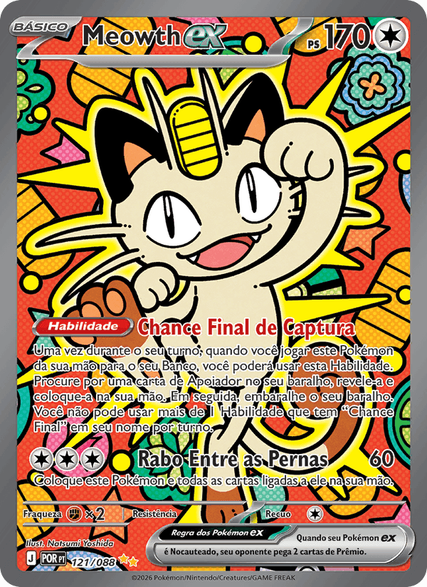 Meowth ex, carta 121 de Equilíbrio Perfeito