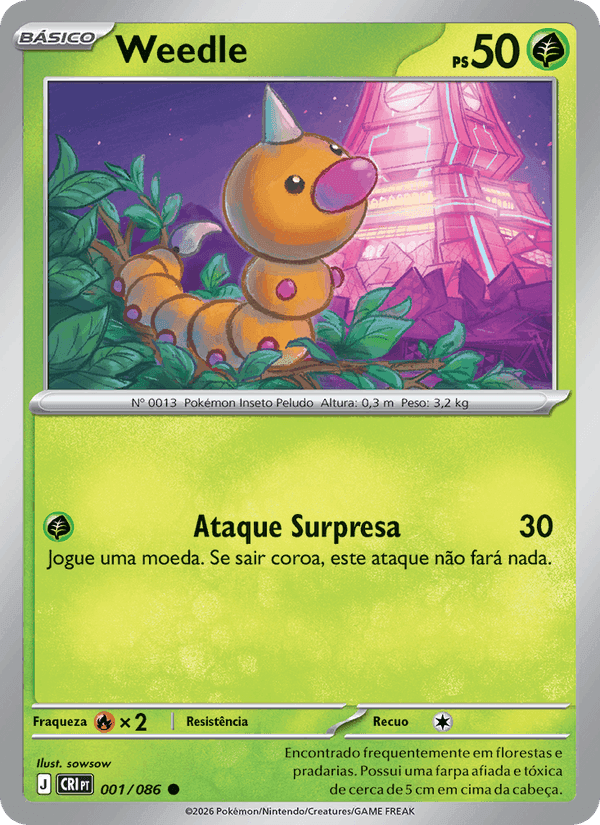 Weedle, carta 001 di Caos Ascendente