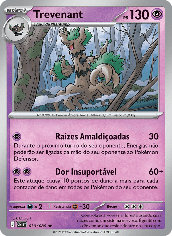 Trevenant, carta 039 de Caos Ascendente