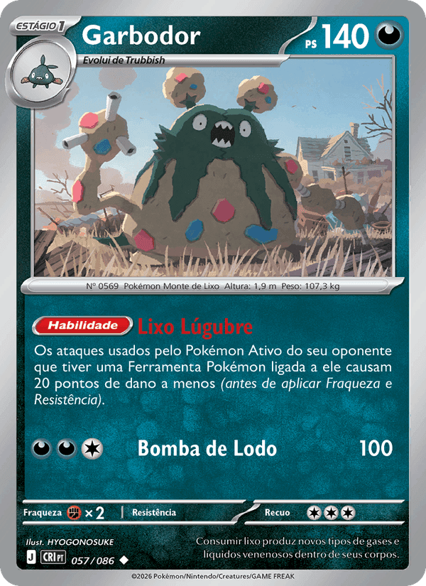 Garbodor, carte 057 de Caos Ascendente
