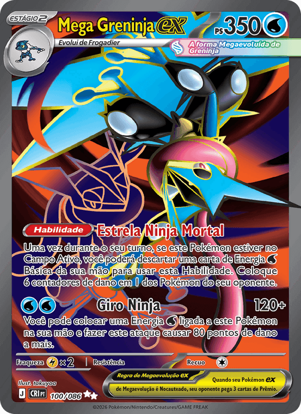Mega Greninja ex, carta 100 de Caos Ascendente