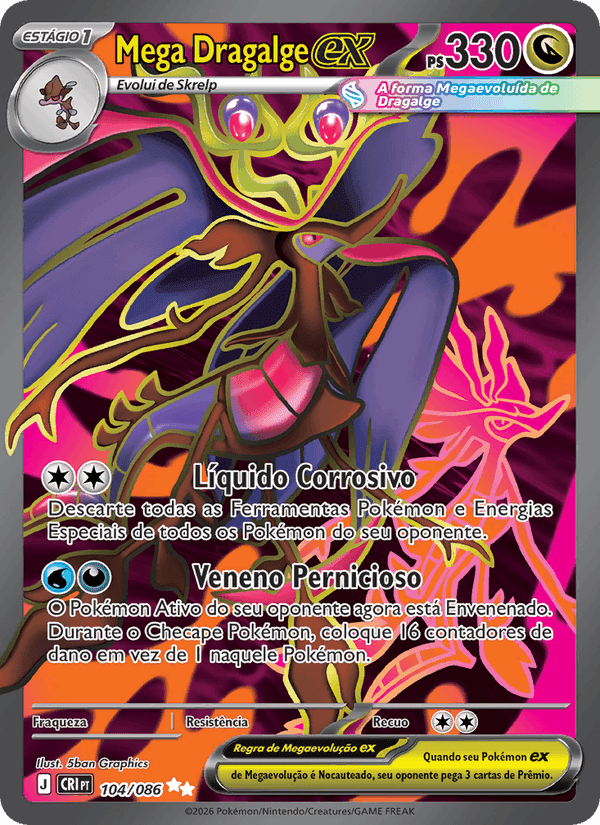 Mega Dragalge ex, carta 104 de Caos Ascendente