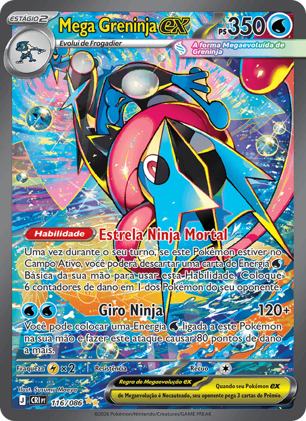 Mega Greninja ex, card 116 from Caos Ascendente