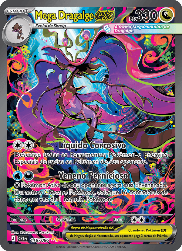 Mega Dragalge ex, card 118 from Caos Ascendente