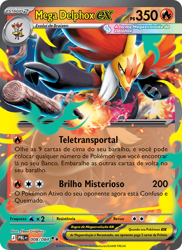 Mega Delphox ex, card 008 from Escuridão Absoluta