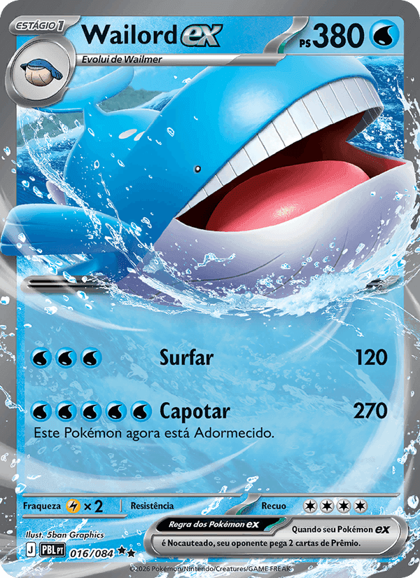 Wailord ex, card 016 from Escuridão Absoluta