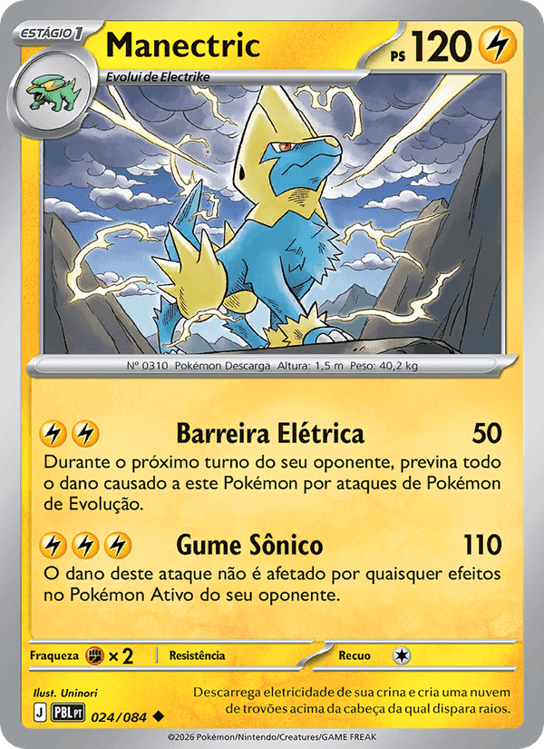 Manectric, carta 024 di Escuridão Absoluta