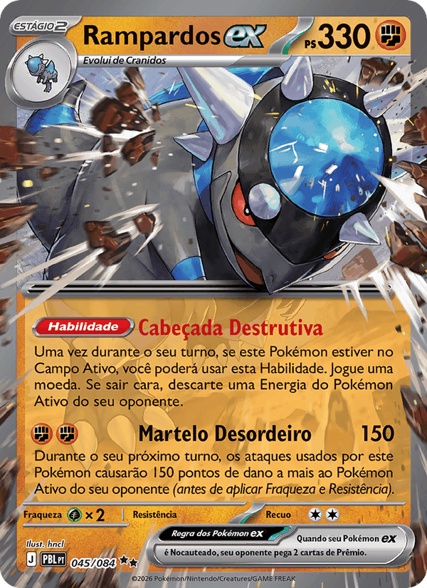 Rampardos ex, carte 045 de Escuridão Absoluta