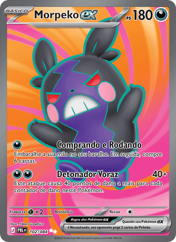 Morpeko ex, card 102 from Escuridão Absoluta