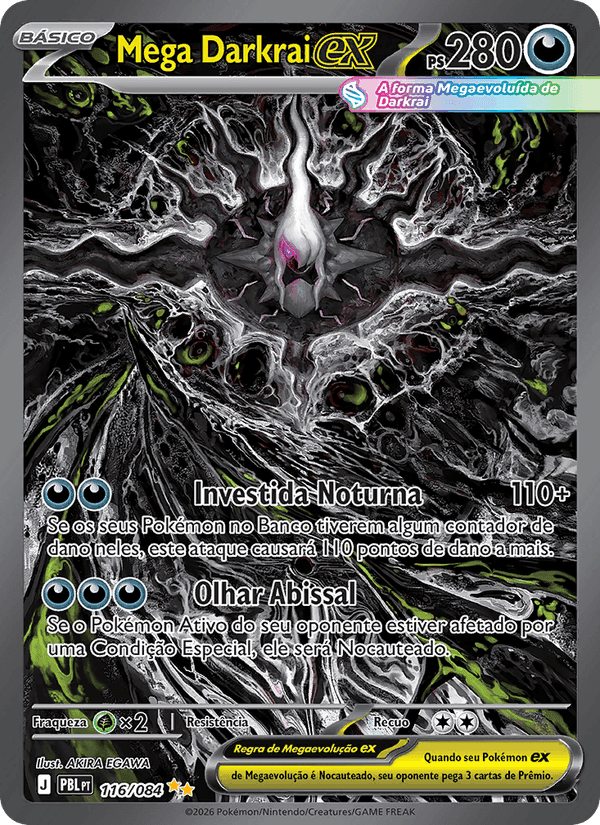 Mega Darkrai ex, carta 116 de Escuridão Absoluta