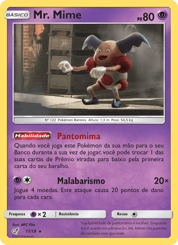 Mr. Mime, carta 11 de Detetive Pikachu