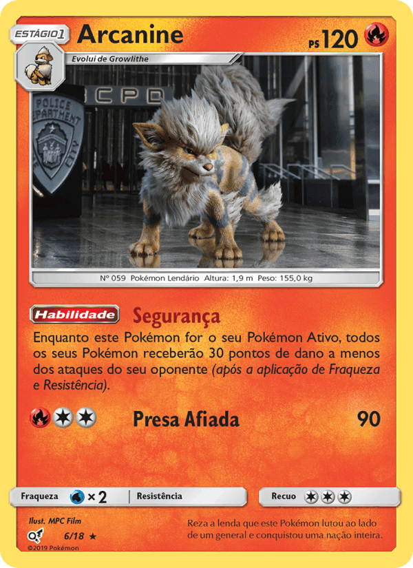 Arcanine, carta 6 de Detetive Pikachu