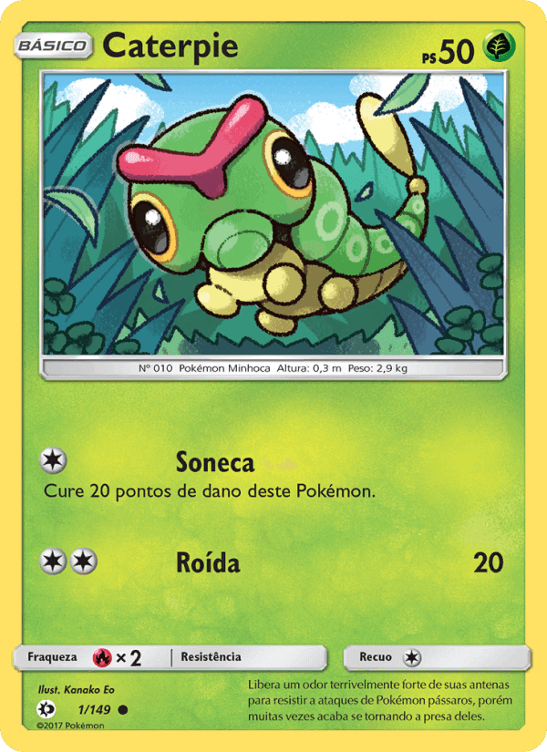 Caterpie, carte 1 de Sol e Lua