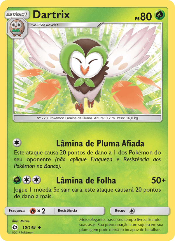 Dartrix, carta 10 de Sol e Lua