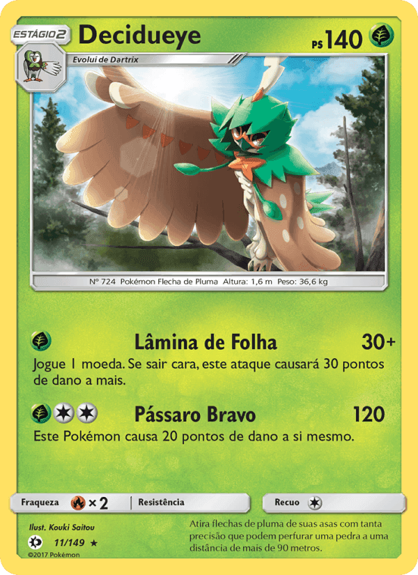 Decidueye, carta 11 de Sol e Lua