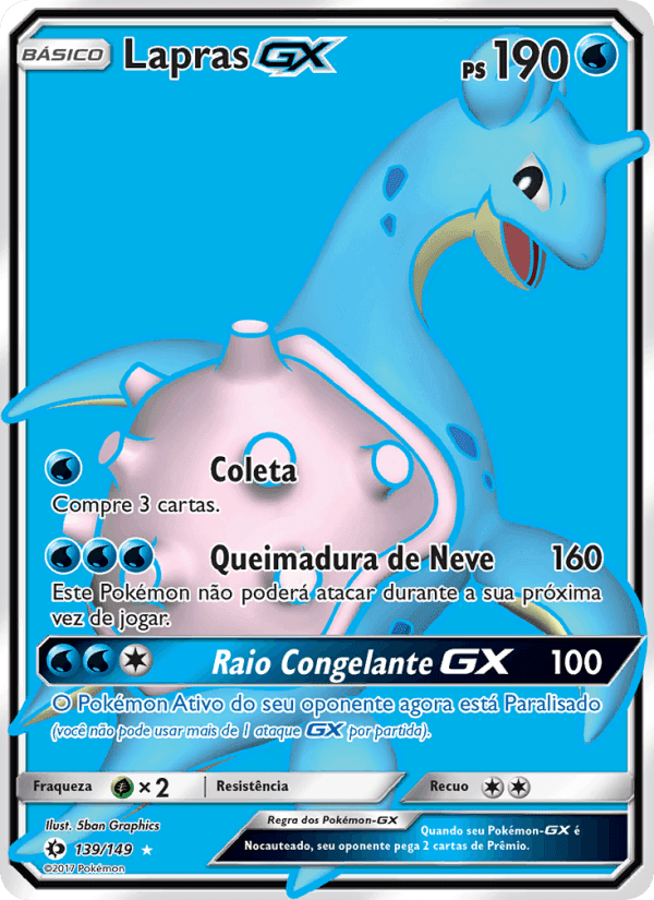 Lapras GX, carta 139 de Sol e Lua