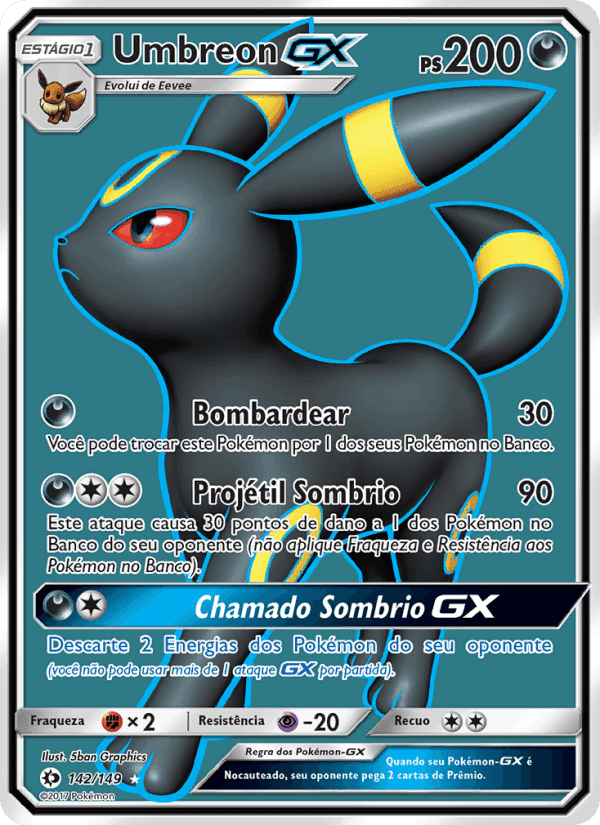 Umbreon GX, carta 142 de Sol e Lua