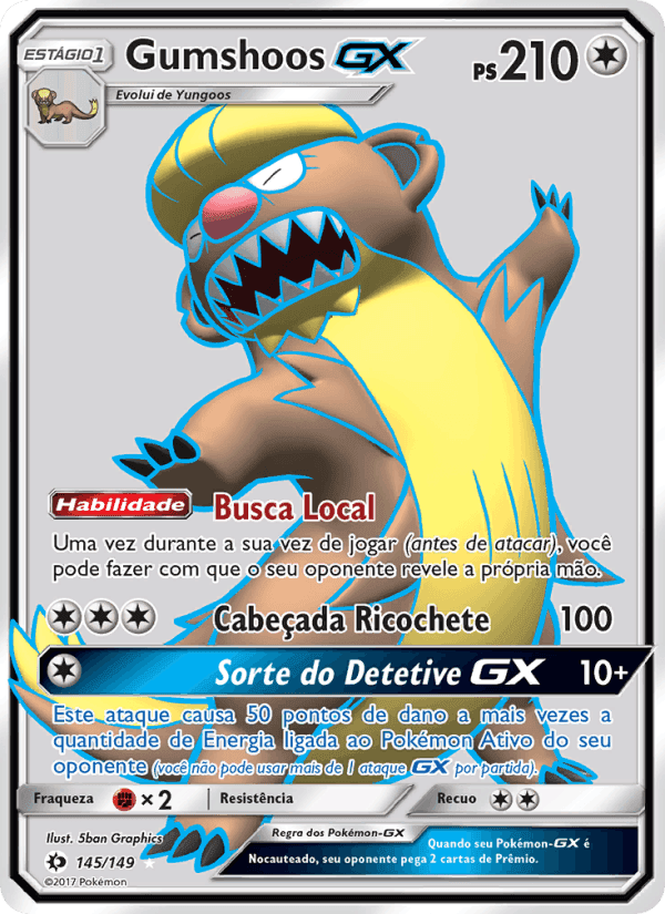 Gumshoos GX, card 145 from Sol e Lua
